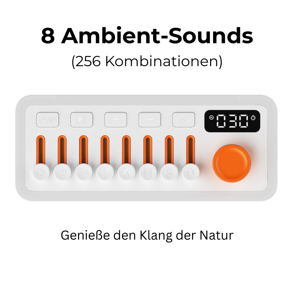 MoodMix: 3-in-1 Naturklangmixer & Bluetooth Lautsprecher · Ambient-Licht · Auto-Off