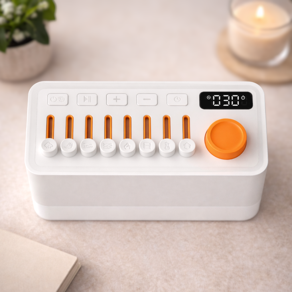 MoodMix: 3-in-1 Naturklangmixer & Bluetooth Lautsprecher · Ambient-Licht · Auto-Off