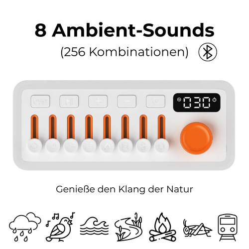 MoodMix: 3-in-1 Naturklangmixer & Bluetooth Lautsprecher · Ambient-Licht · Auto-Off