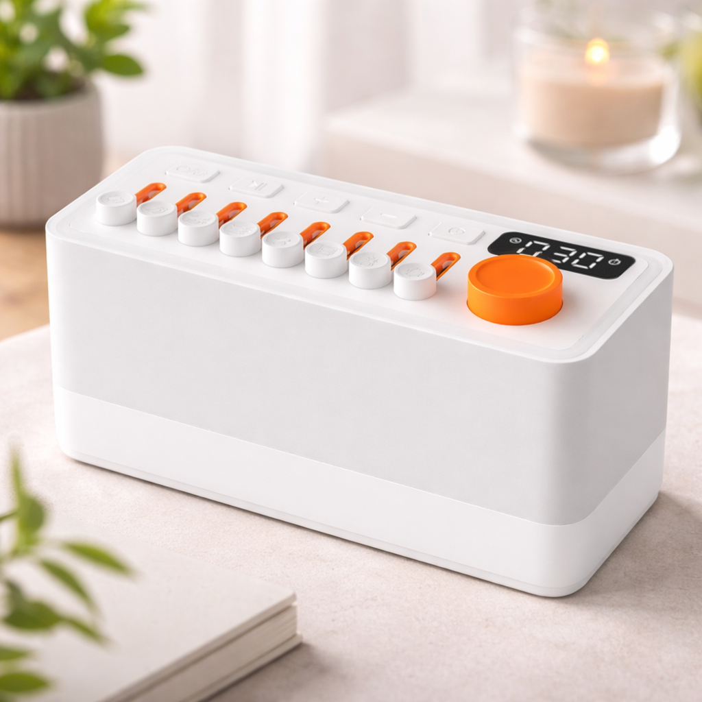 MoodMix: 3-in-1 Naturklangmixer & Bluetooth Lautsprecher · Ambient-Licht · Auto-Off